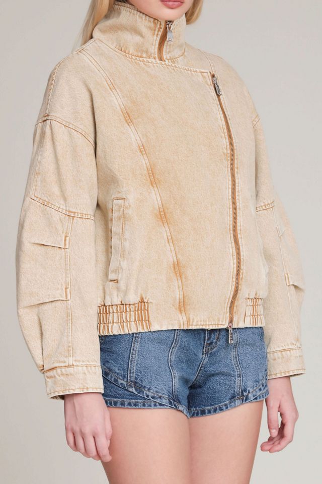 Alec Les Filles Layered Cotton Funnel Neck Bomber Jacket #1