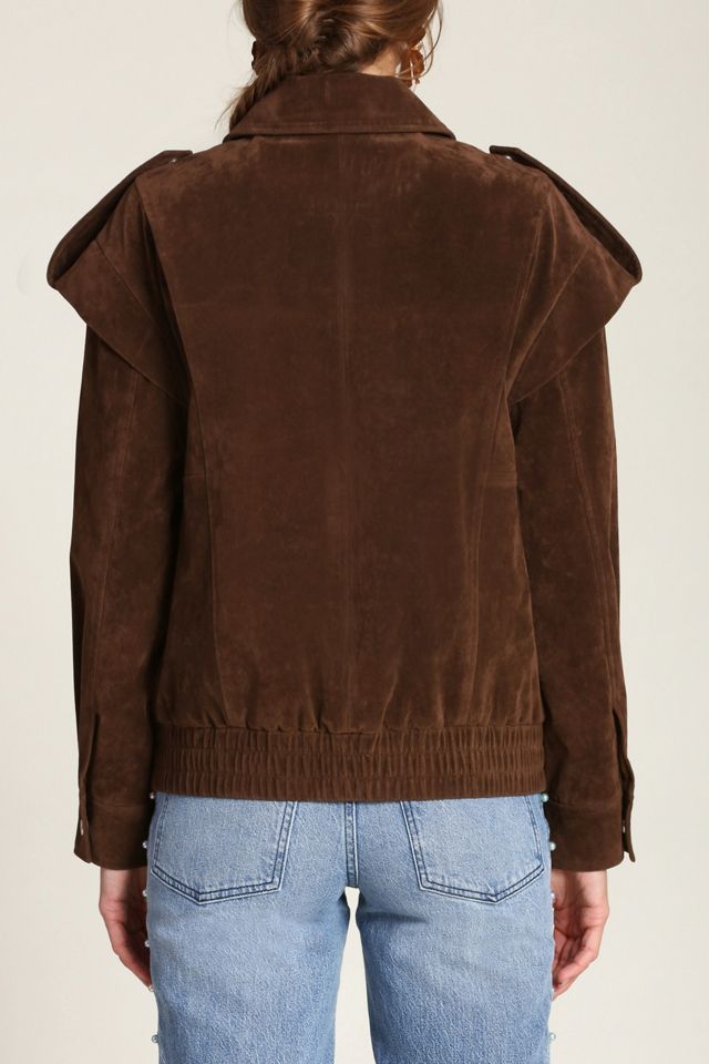 Avec Les Filles Faux Suede Oversized Bomber Jacket #1