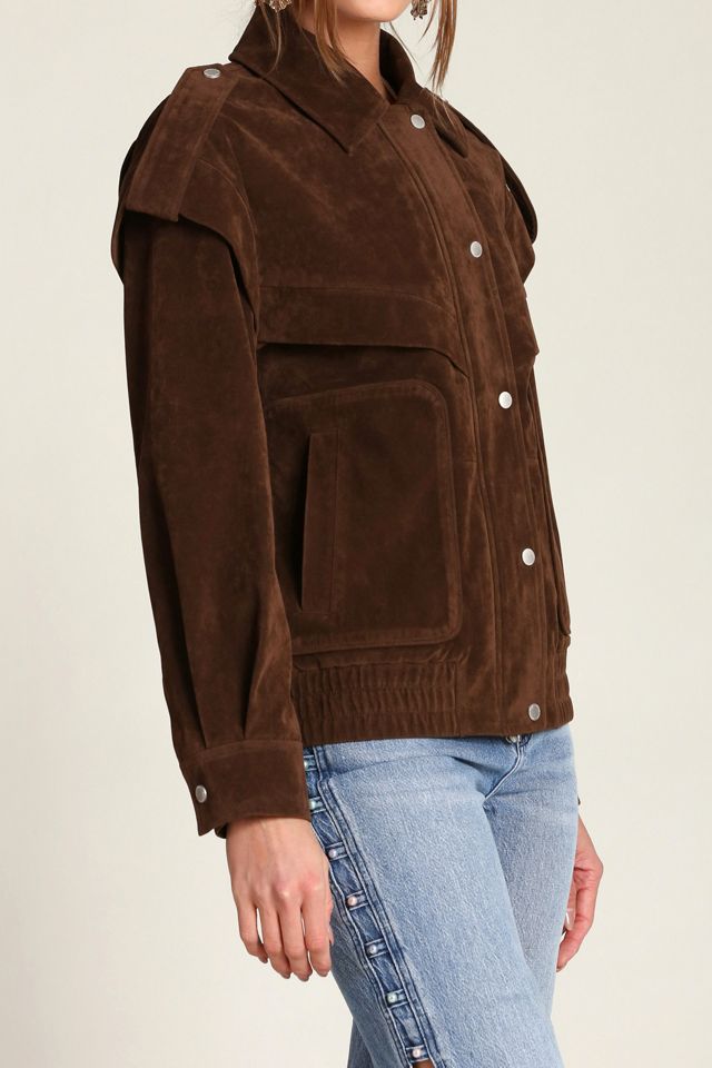 Avec Les Filles Faux Suede Oversized Bomber Jacket #2
