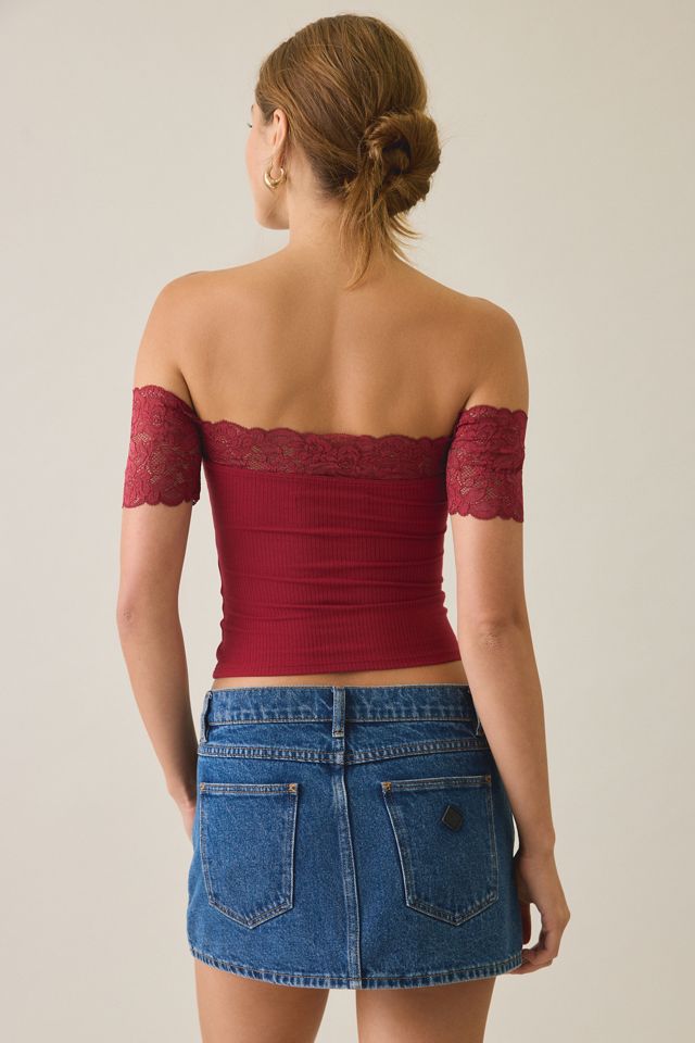 Haut à épaules dénudées Noa avec bordure en dentelle Kimchi Blue #2