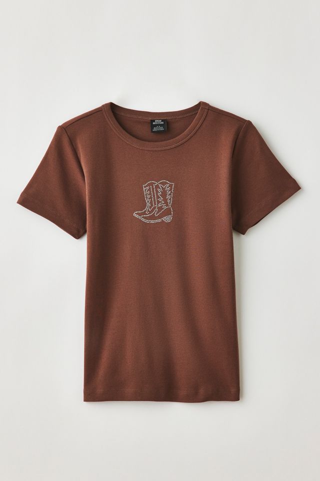 Cowboy Boots Rhinestone Graphic Baby Tee #4