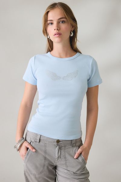 Angel Wings Rhinestone Graphic Baby Tee