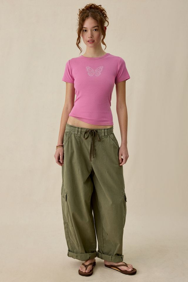 Butterfly Rhinestone Graphic Baby Tee #3