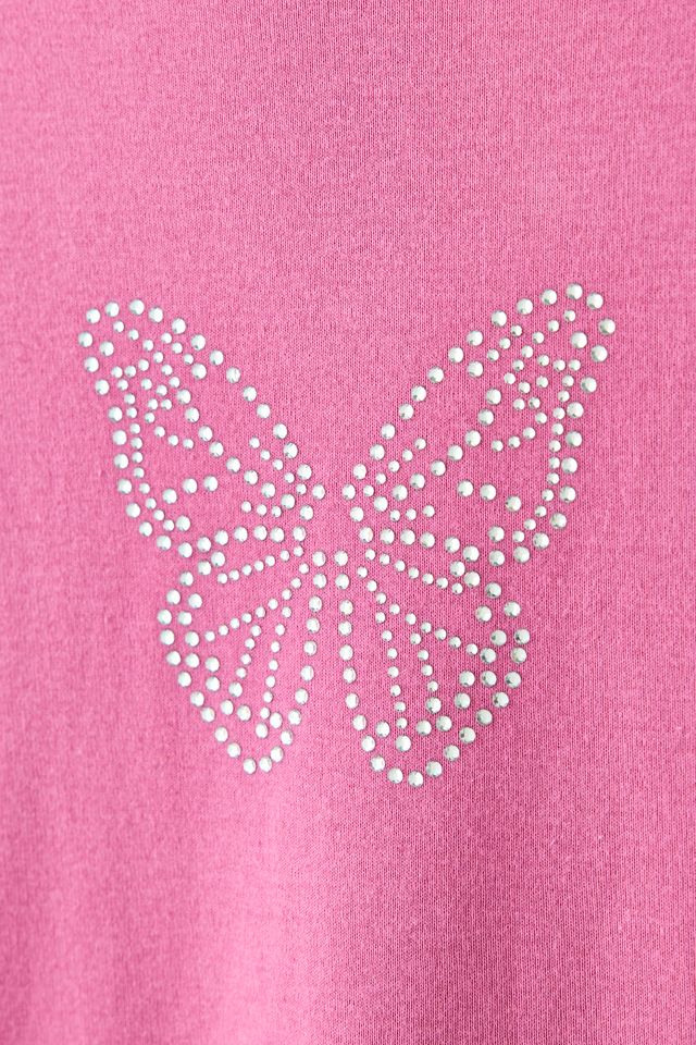 Butterfly Rhinestone Graphic Baby Tee #5