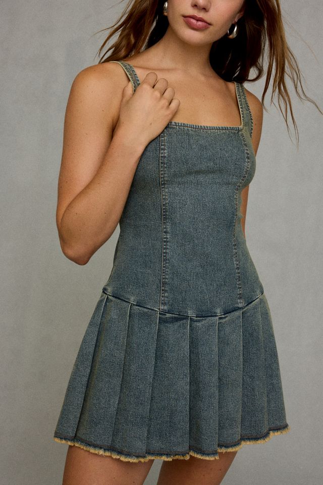 UO Nico Drop Waist Pleated Mini Dress #1