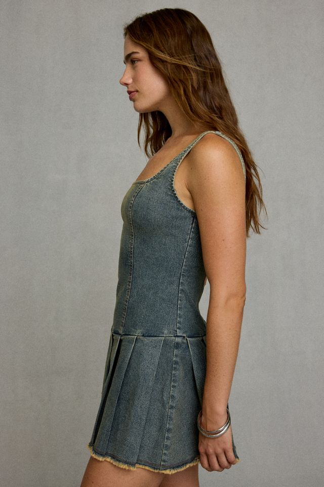 UO Nico Drop Waist Pleated Mini Dress #2