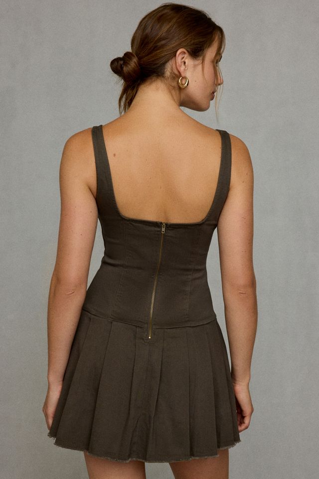 UO Nico Drop Waist Pleated Mini Dress #3