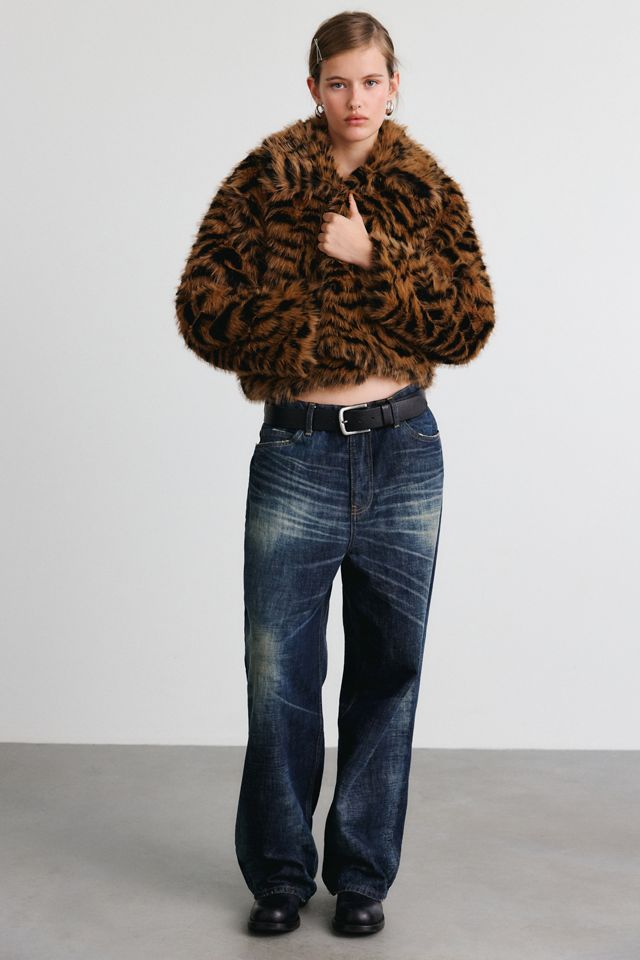 Bardot Colette Animal Print Faux Fur Jacket #1