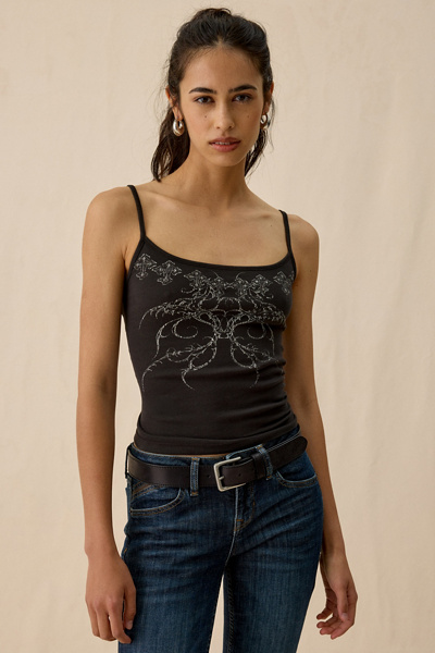 Grunge Tattoo Graphic Cropped Cami | Urban Outfitters