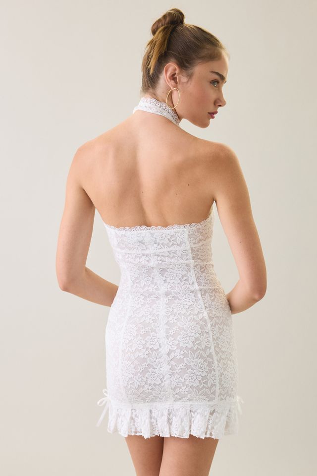 I.AM.GIA. Kenzia Keyhole High Neck Halter Lace Mini Dress #2