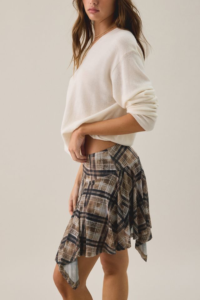 Another Girl Check Hanky Hem Mini Skirt #2
