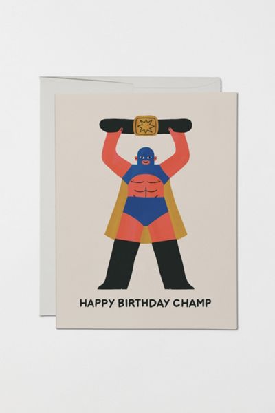Red Cap Happy Birthday Champ Greeting Card