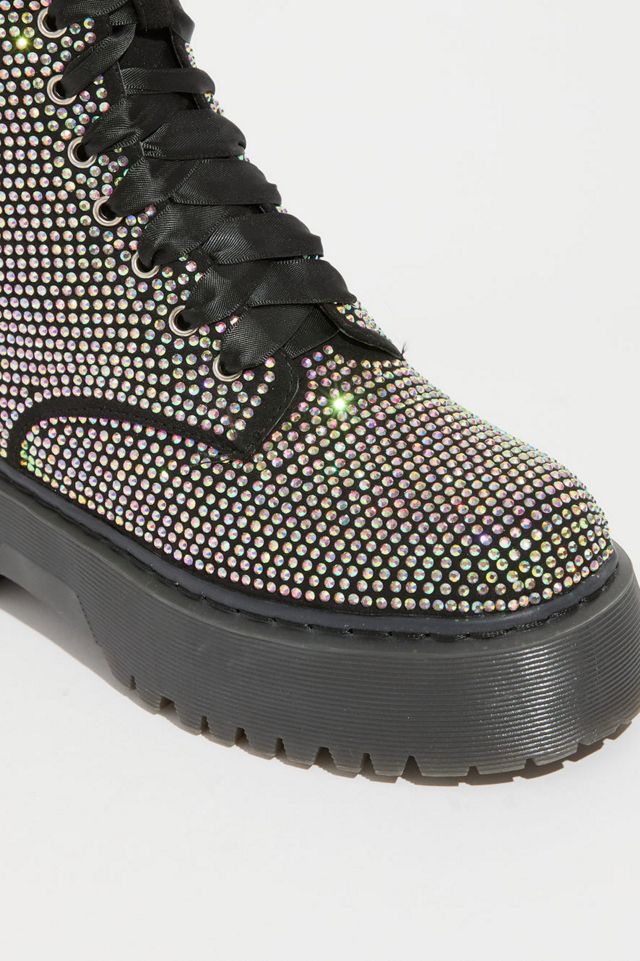 Sparkl Rhinestone Combat Boot #1