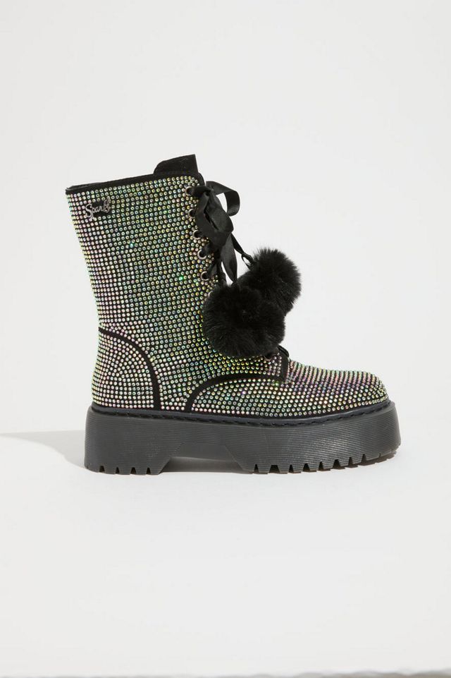 Sparkl Rhinestone Combat Boot #3
