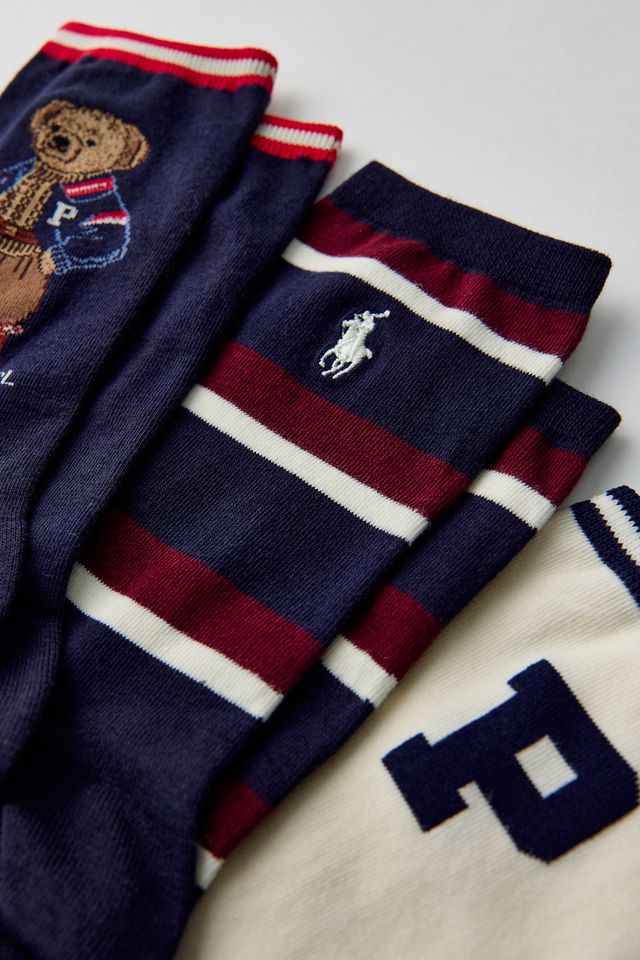 Polo Ralph Lauren Fall Bear Crew Socks 3-Pack #1