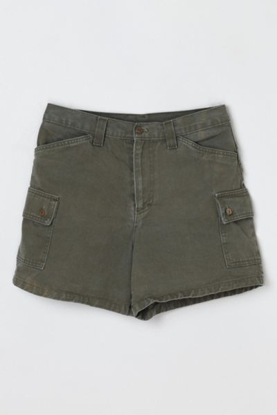 Vintage Y2k Hi-Rise Dark Olive Cargo Shorts