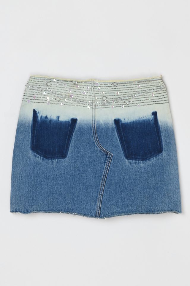 Vintage Y2k Beaded Denim Mini Skirt #3
