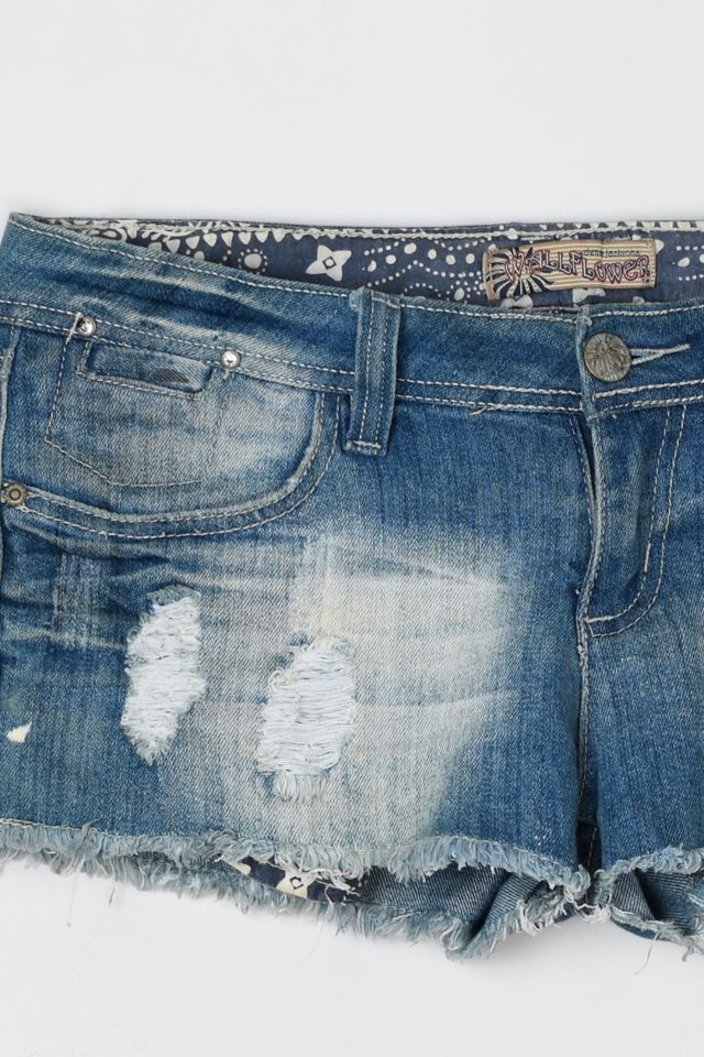 Vintage Y2k Wallflower Rippy Low-Rise Denim Shorts #1