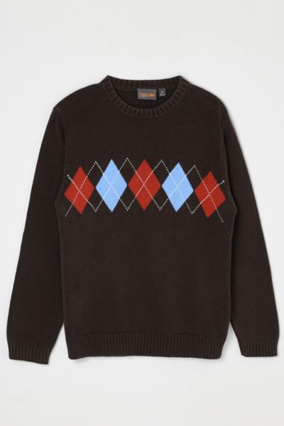 Vintage Y2k Dark Brown Argyle Sweater