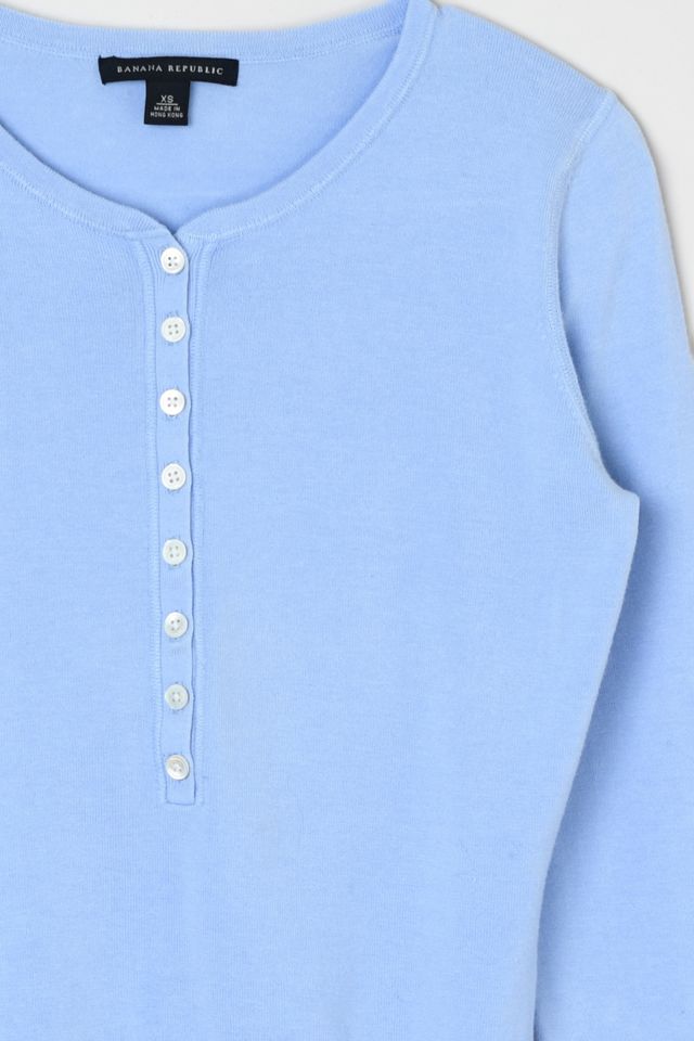 Vintage Y2k Buttoned Sky-Blue Light Sweater #1