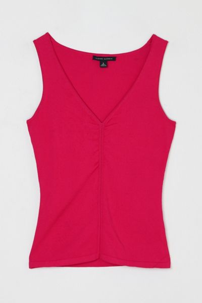 Vintage Y2k Deep Pink Ruched Knit Top