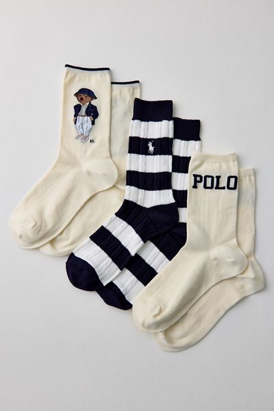 Polo Ralph Lauren Seasonal Bear Crew Socks 3-Pack