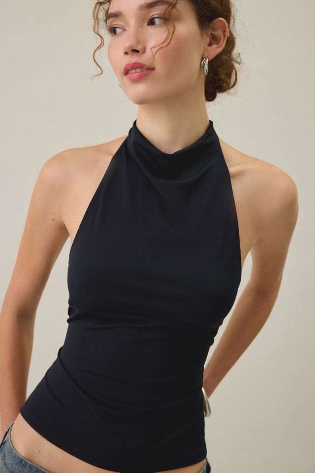 UO The Moment Backless High Cowl Neck Halter Top #2