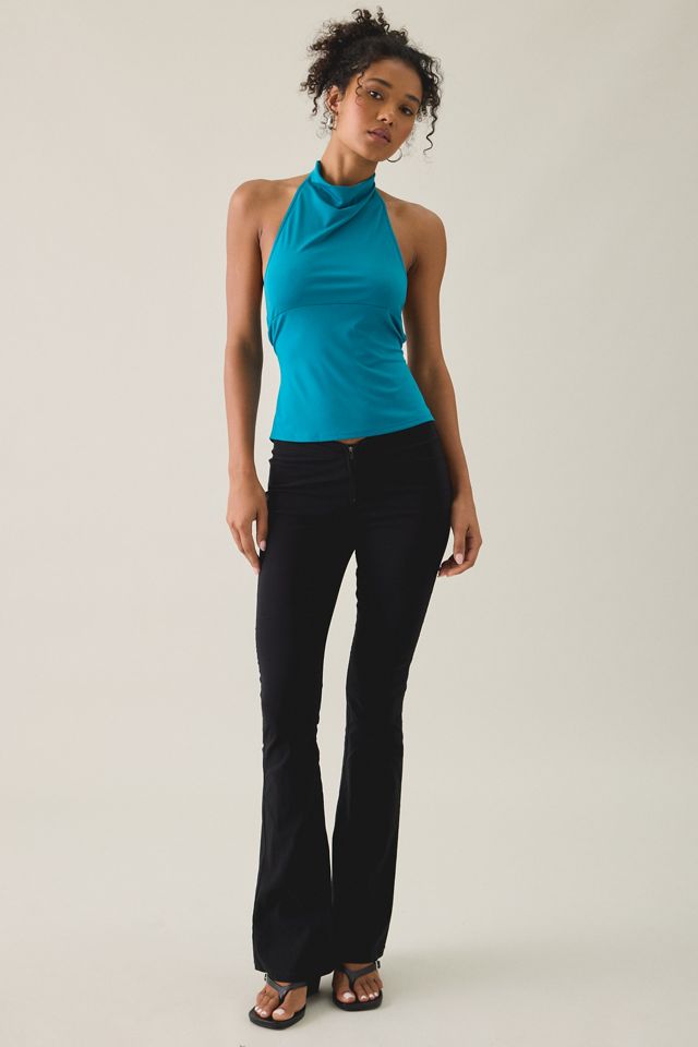 UO The Moment Backless High Cowl Neck Halter Top #3