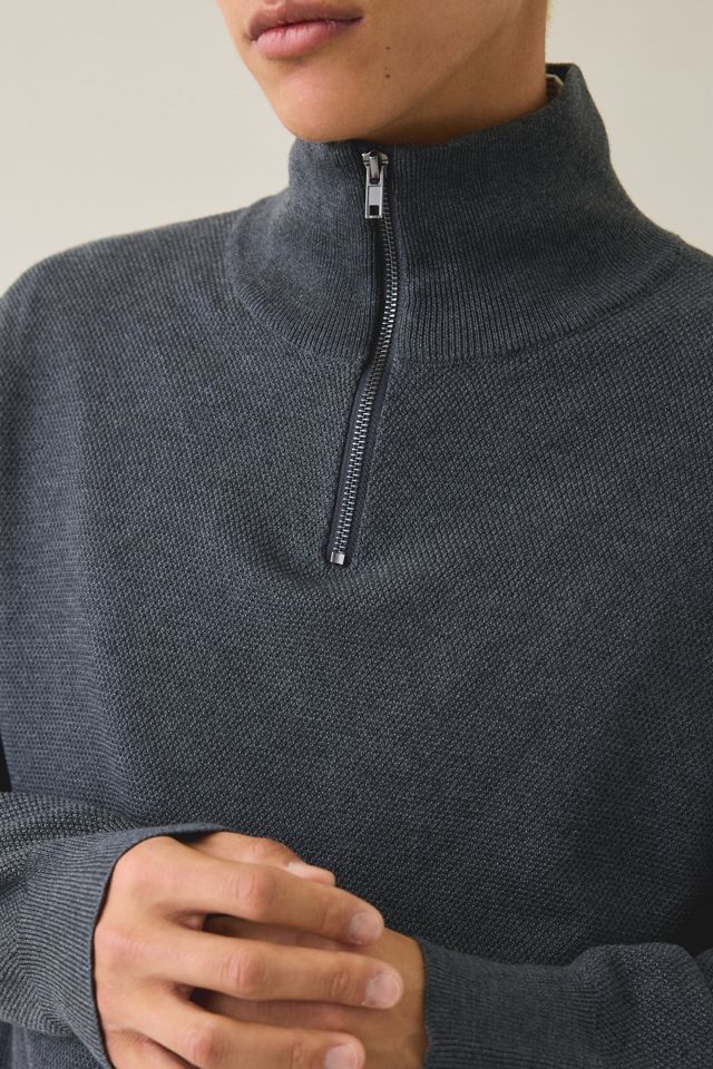 UO Textured Wool-Blend Knit Quarter-Zip Sweater #2