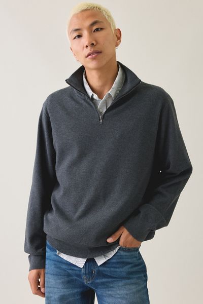 UO Textured Wool-Blend Knit Quarter-Zip Sweater