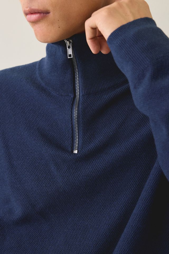 UO Textured Wool-Blend Knit Quarter-Zip Sweater #2