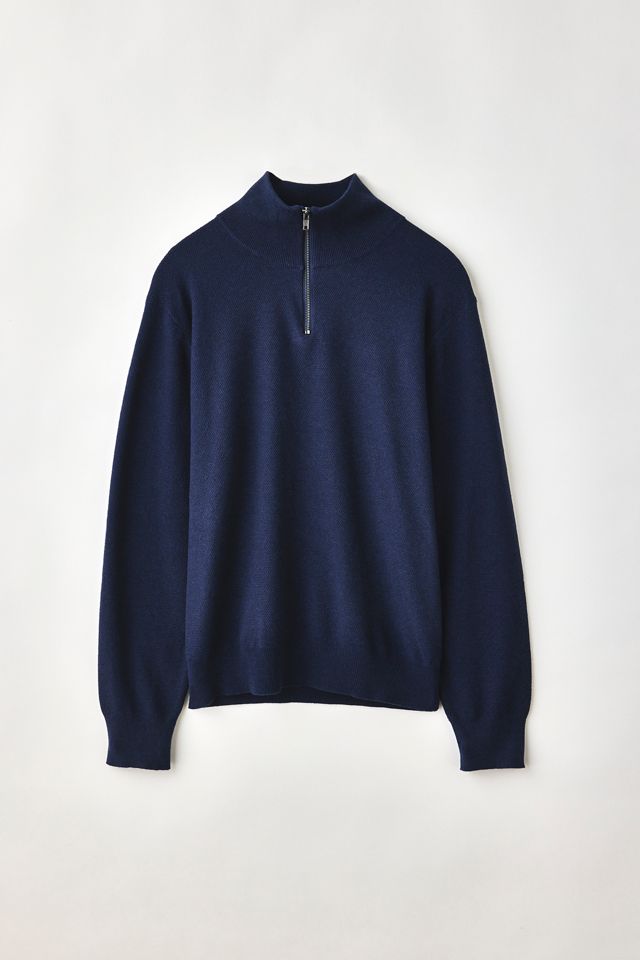 UO Textured Wool-Blend Knit Quarter-Zip Sweater #4