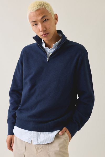 UO Textured Wool-Blend Knit Quarter-Zip Sweater