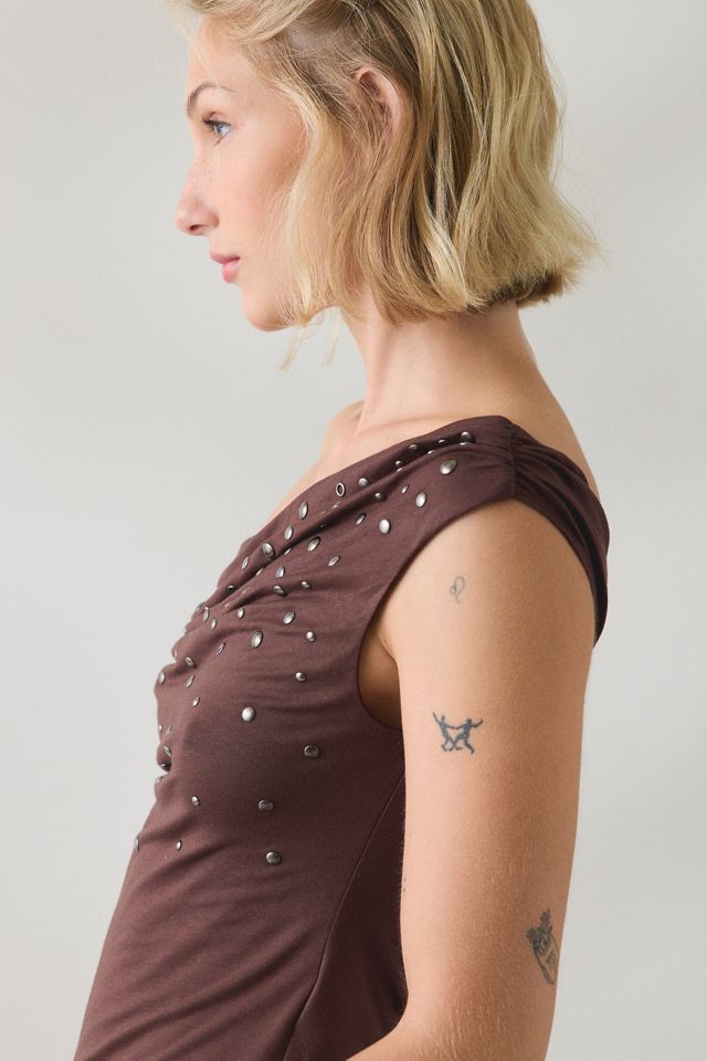 UO Fia Studded Off-The-Shoulder Crop Top #3