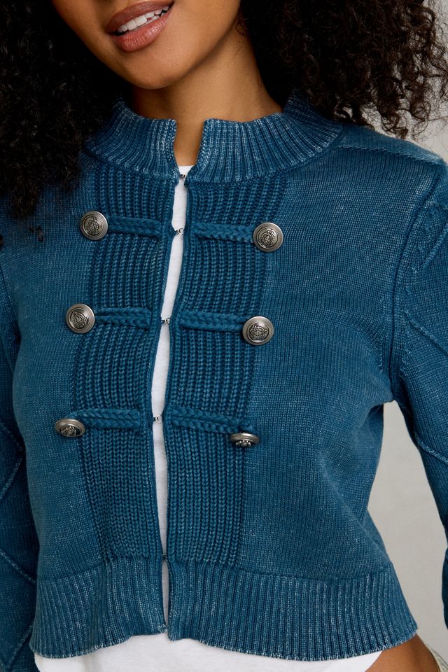 BDG Kellie Cadet Military Button Detail Sweater Jacket #2