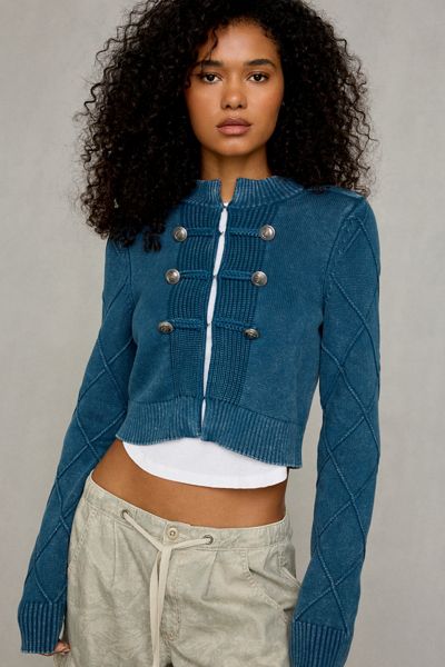 BDG Kellie Cadet Military Button Detail Sweater Jacket