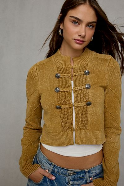 BDG Kellie Cadet Military Button Detail Sweater Jacket