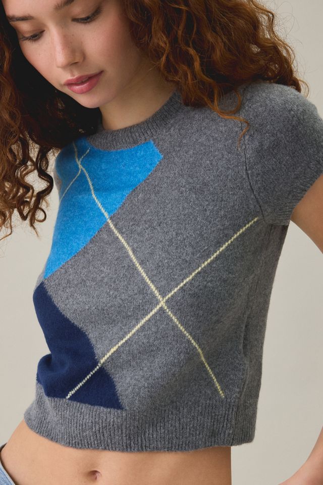 BDG So Soft Argyle Short Sleeve Sweater #2