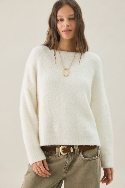 BDG Nola Boucle Oversized Boatneck Sweater