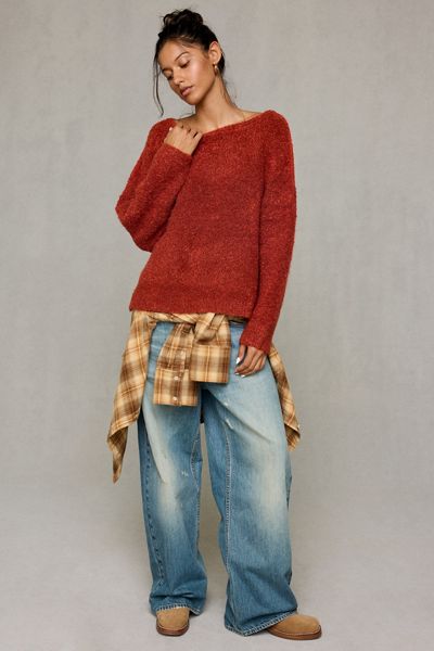 BDG Nola Boucle Oversized Boatneck Sweater