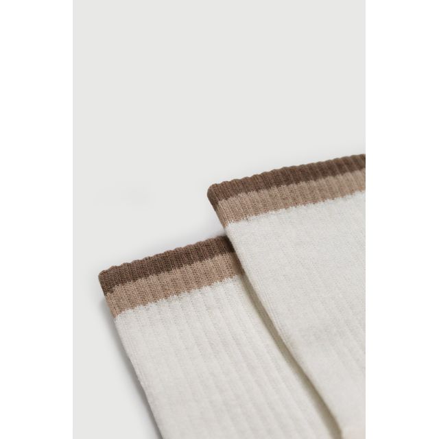 Fraise Striped Crew Pilates Grip Sock #1