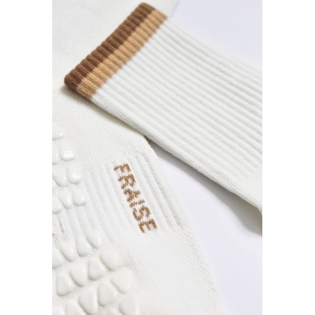 Fraise Striped Crew Pilates Grip Sock #2