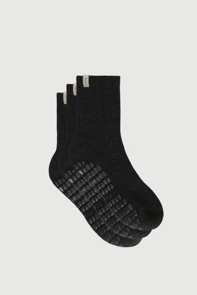 Fraise Graphite Set of 3 Pilates Grip Socks
