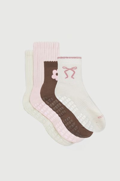 Fraise Ballerine Set of 4 Pilates Grip Socks