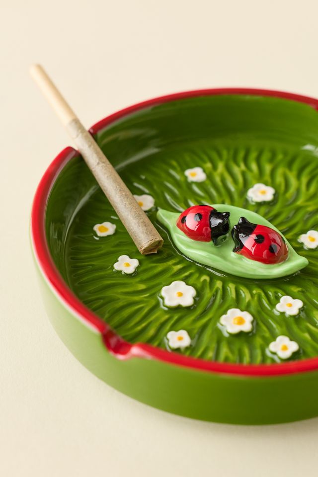 Ladybug Icon Sculpted Ceramic Ashtray #1