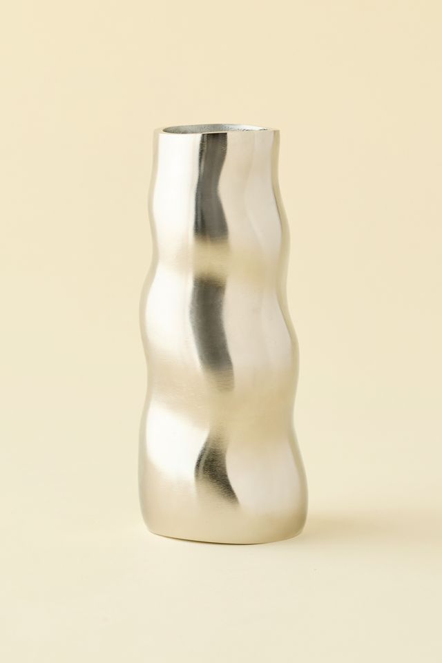 Waves Sculpted Aluminum Vase #1