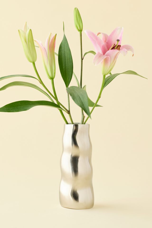 Waves Sculpted Aluminum Vase #2