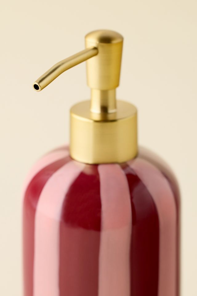 Distributeur de savon en céramique rayée Marnie #2