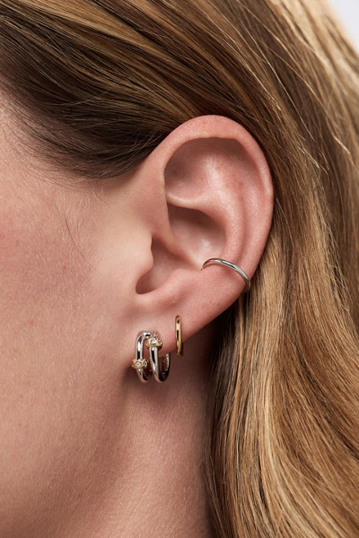 Ana Luisa Cyrus Double Silver Earrings