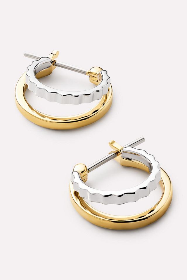 Ana Luisa Toda Two Tone Huggie Earrings #4